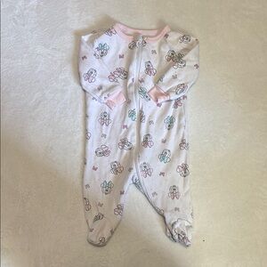(2 for $10) Disney White and pink mini mouse footie/ sleeper